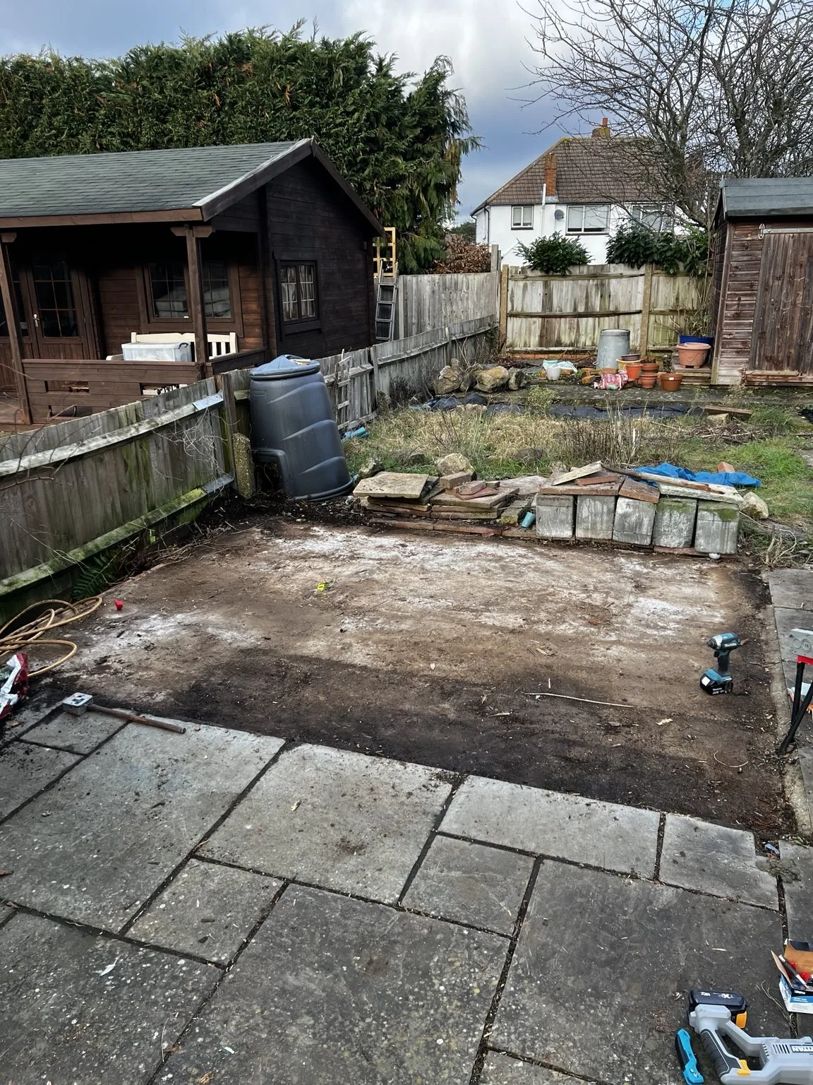 Garden area after clearance work